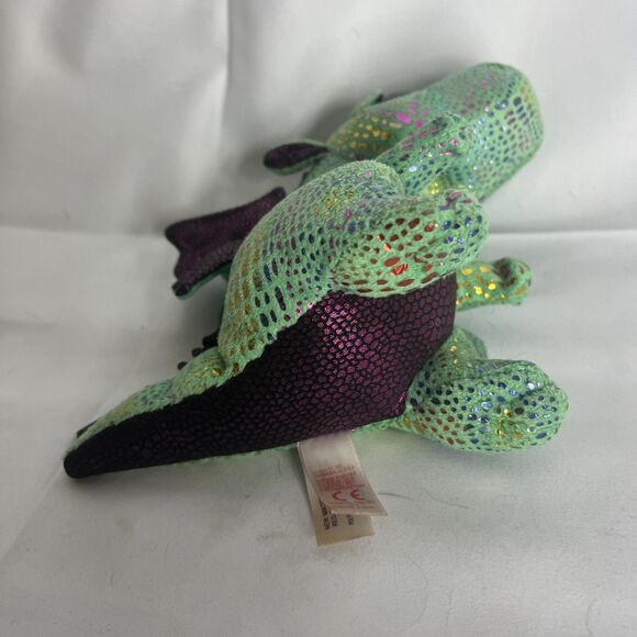 TY Beanie Boos CINDER Dragon Green Sparkle Holo Design Plush 6" Stuffed Toy 2015 - Picture 4 of 5